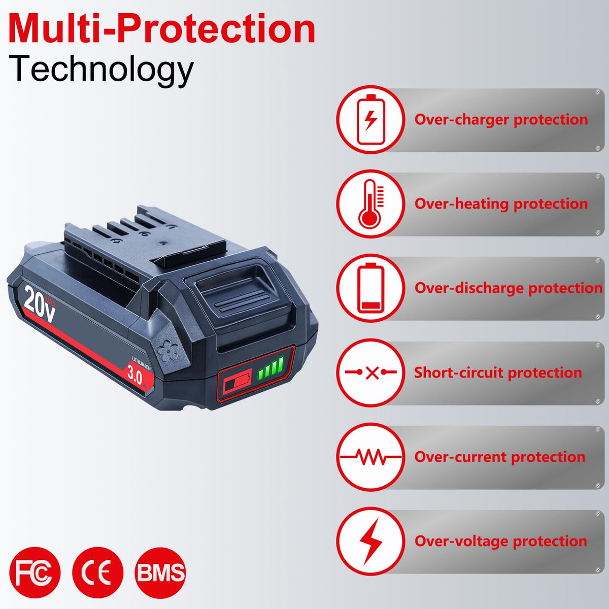 20V 3000mAh Lithium-Ion Battery 2 Packs Y631