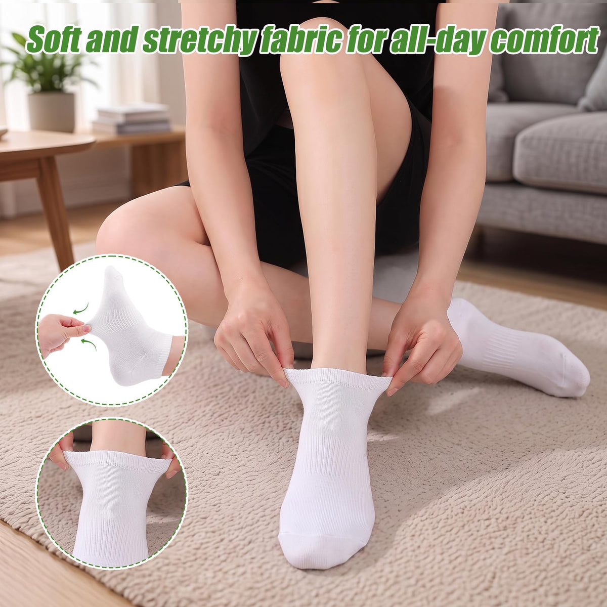 6 Pairs Breathable Bamboo Viscose Ankle Socks R40101