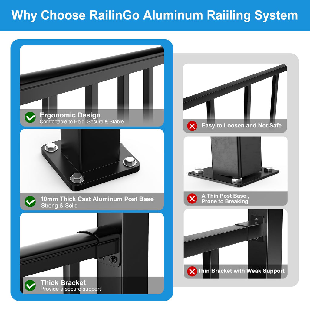 Black Aluminum Deck Railing Kit A158