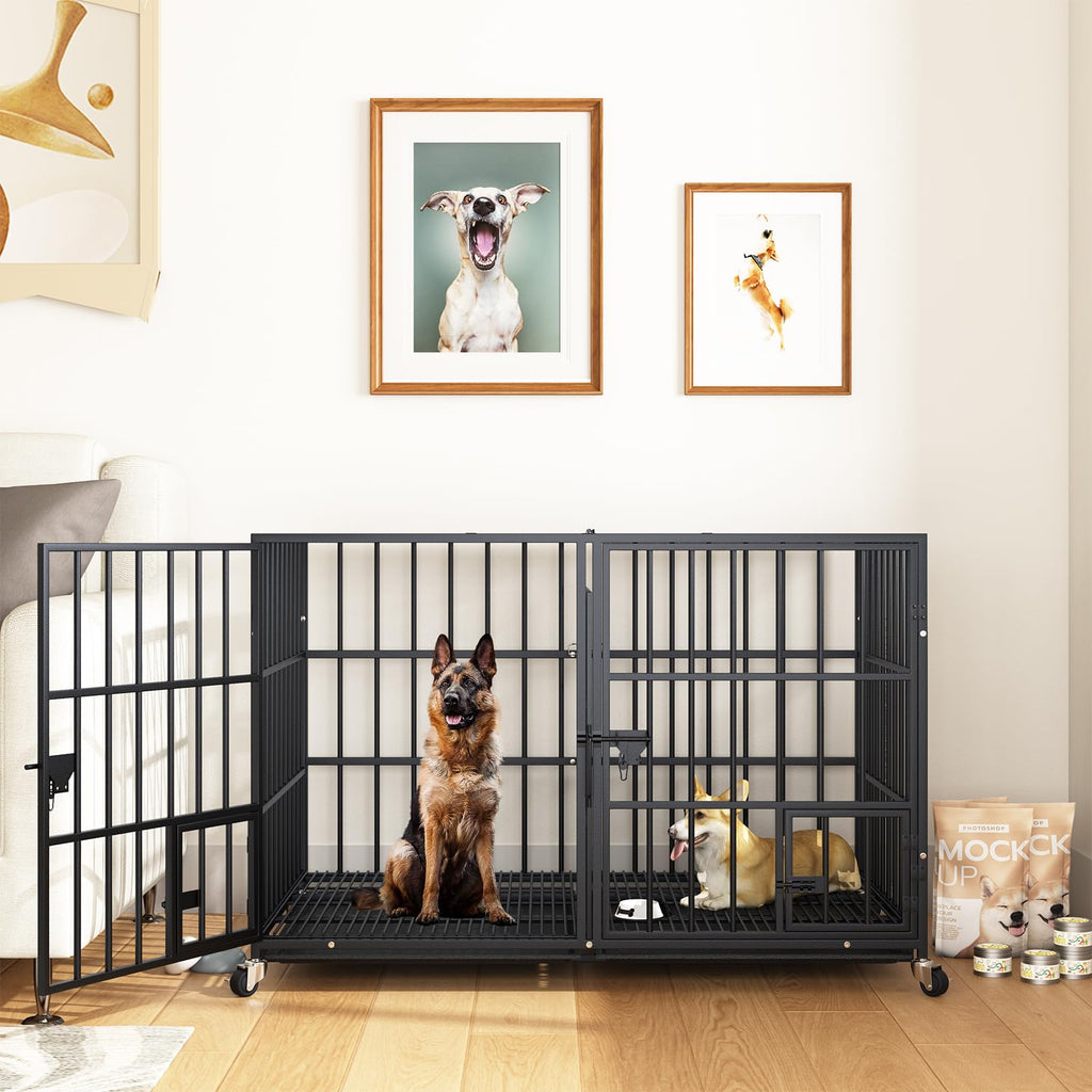 42 Inch Heavy Duty Metal Dog Crate with Divider I856