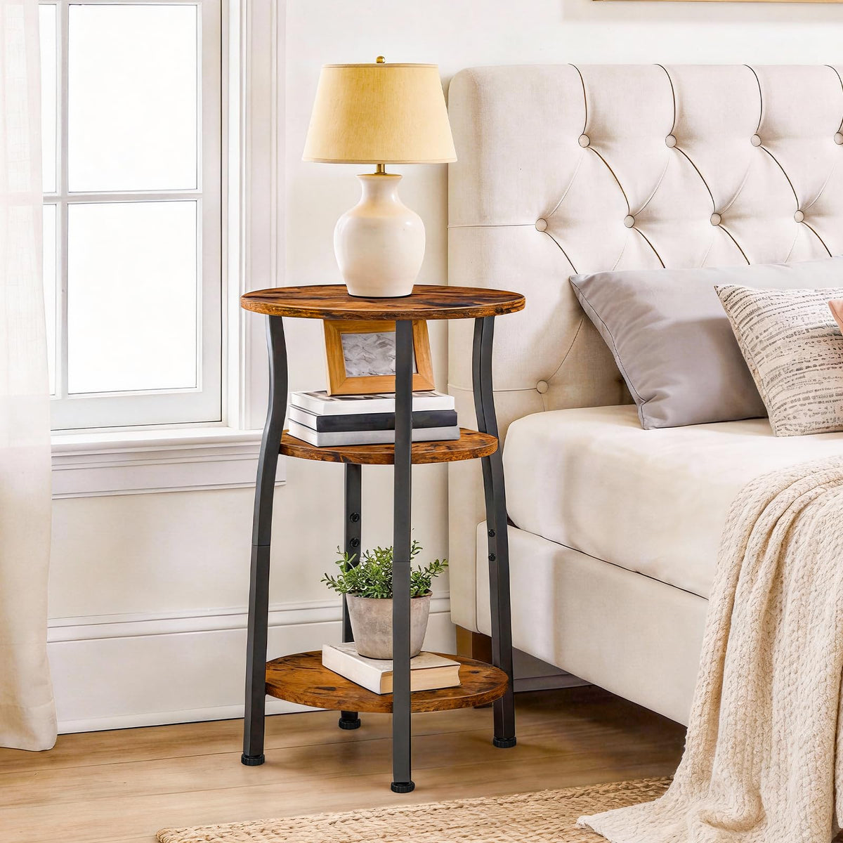 Small Round 3-Tier Storage Side Table Z83053