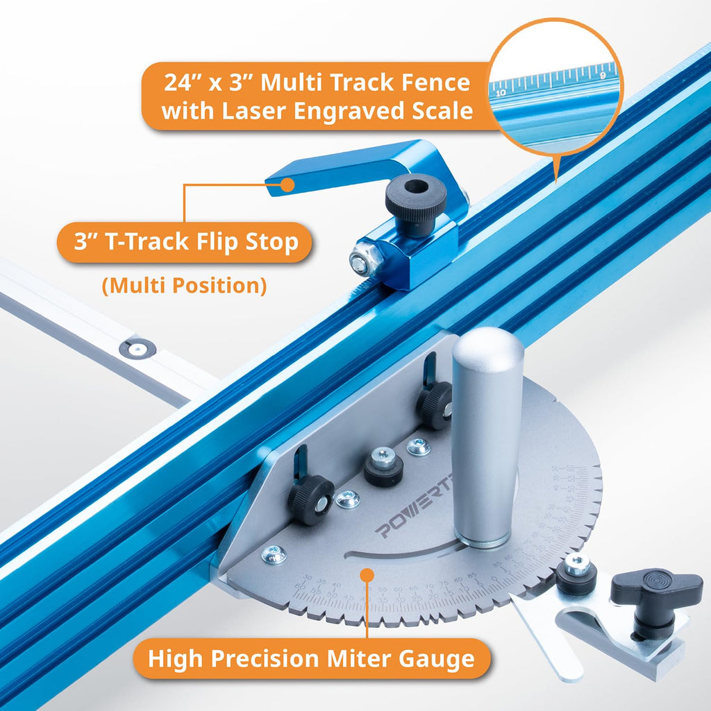 Table Saw Miter Gauge with 27 Angle Stops and T-Slot Miter Bar O329190