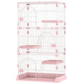 3/4-Tier Wire Cat Cage Playpen Kennel with Hammock D4855