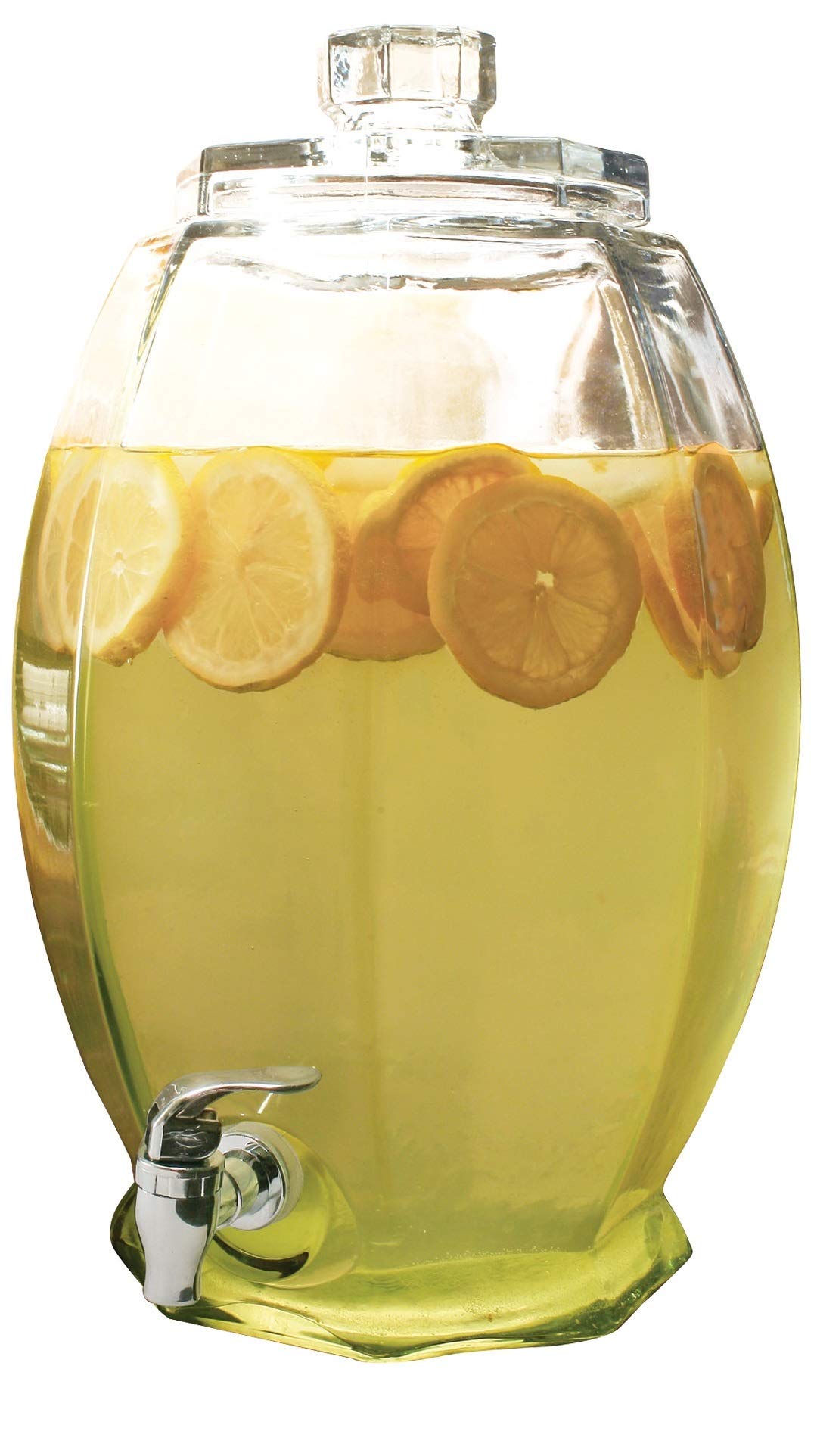 Glass Beverage Dispenser Pitcher with Lid 3 Gal L808