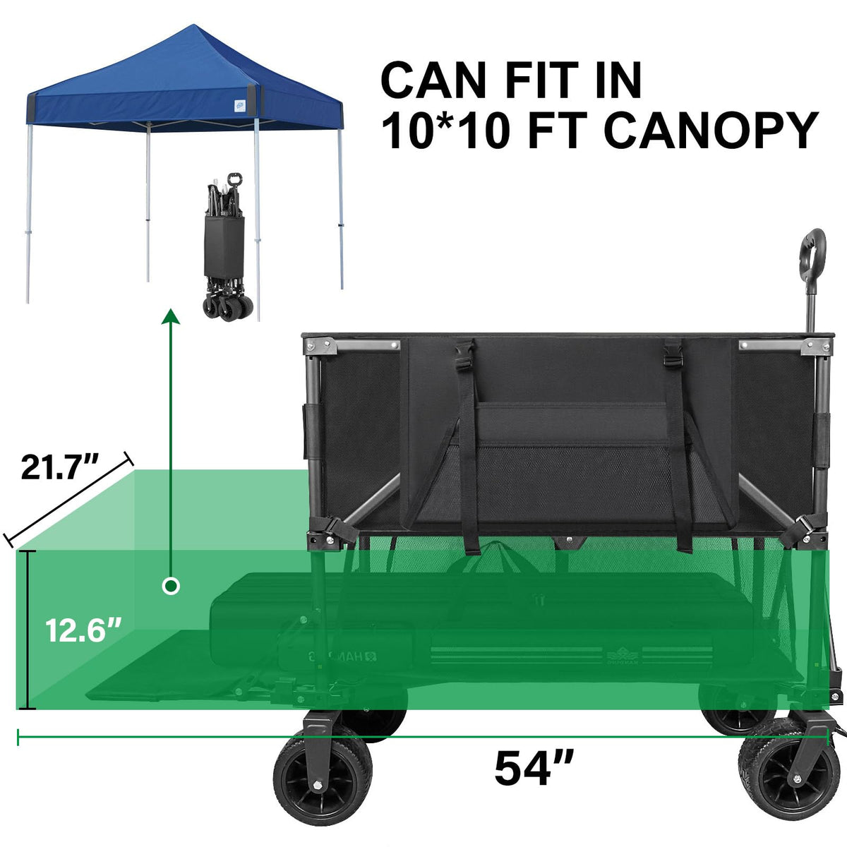 600lb Capacity 400L Collapsible Wagon Y336