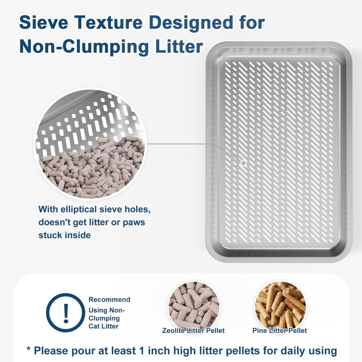 XL Stainless Steel Sifting Litter Box with Lid J281049