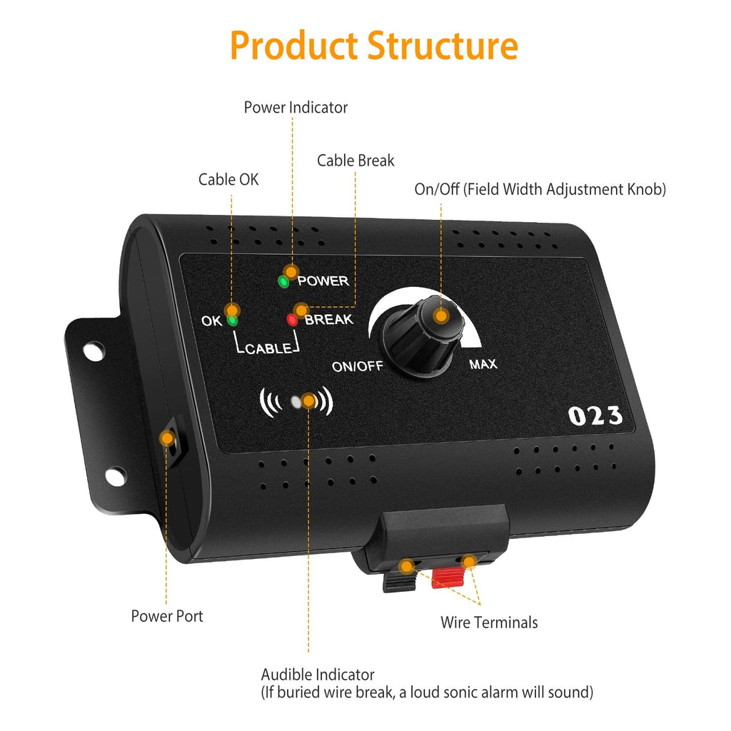 Wireless Dog Fence System with Waterproof Shock Collar H847959
