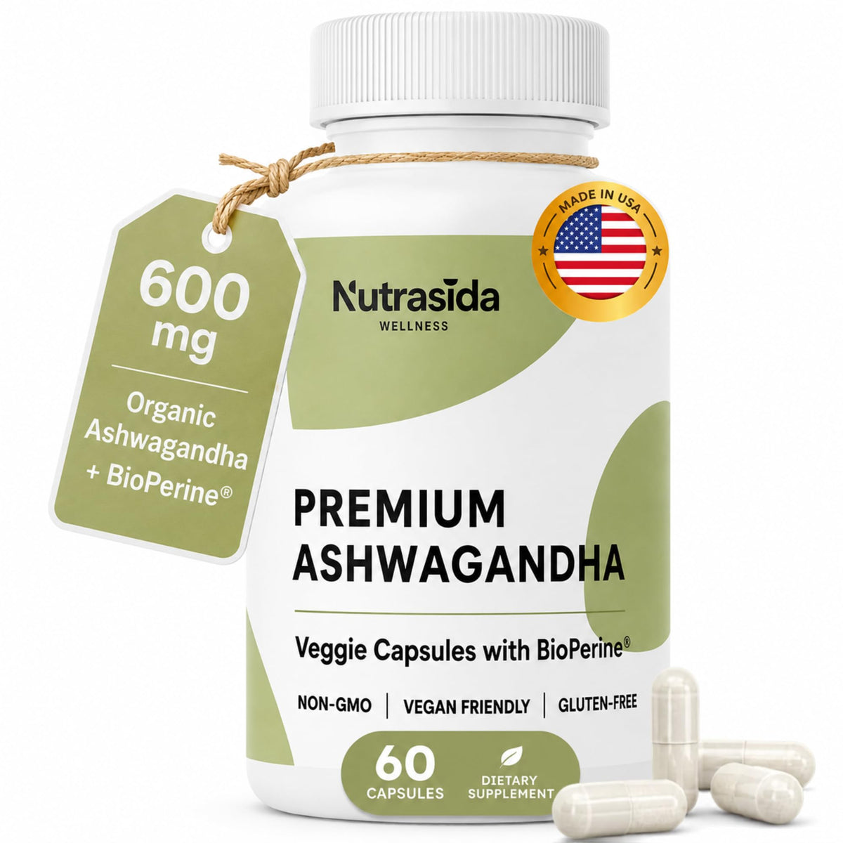 Ashwagandha 600mg Vegan Gluten-Free 60 Count O46643
