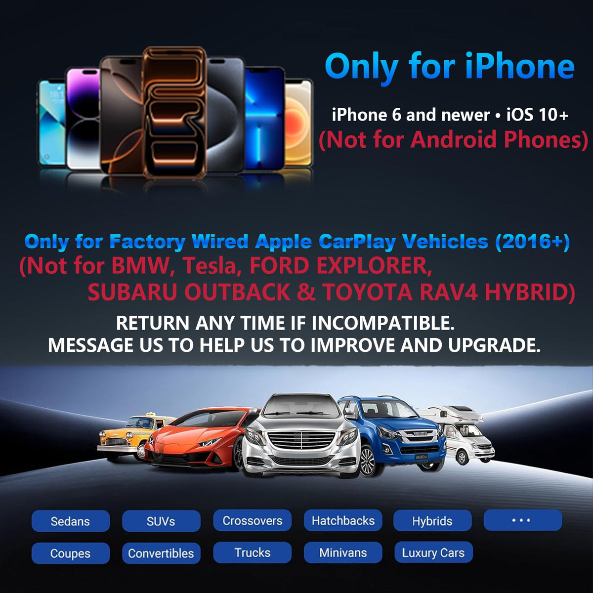 Baby Car Camera with Wireless CarPlay Adapter, 1080P HD, IR Night Vision, 150° Wide-Angle N979442