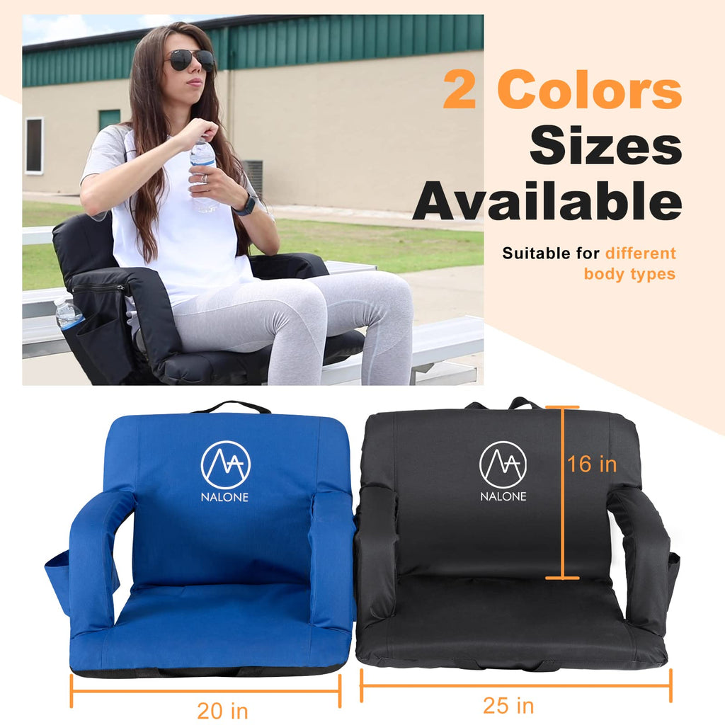 Folding Stadium Seat with Back Support and Armrests V9429