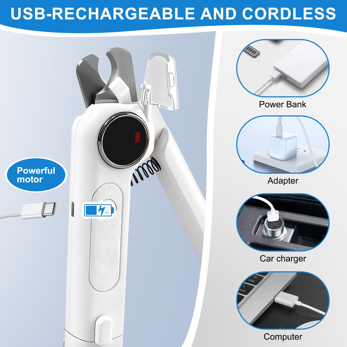 2-in-1 Dog Nail Clippers & Grinder with LED Light Z249