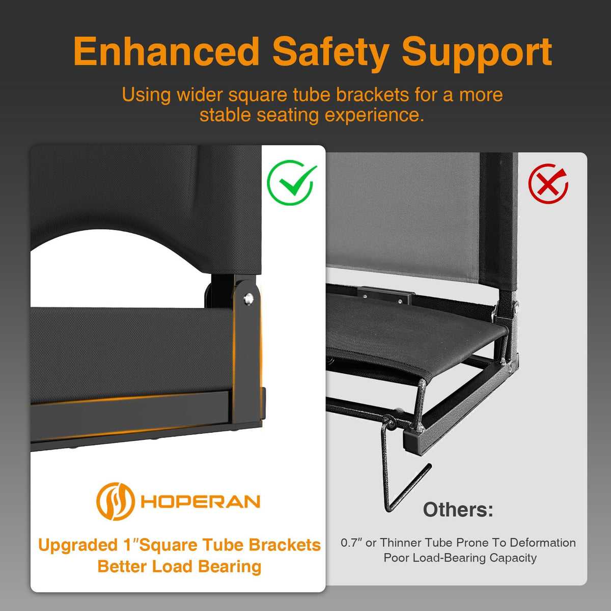 Heated Stadium Seats for Bleachers with Back Support A55294