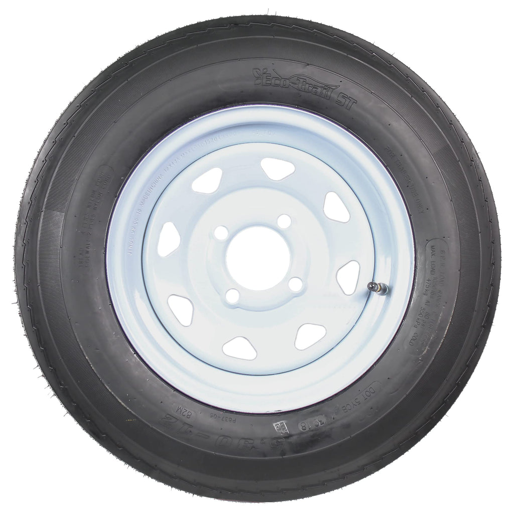 2-Pack Trailer Tire Rim Assembly 5.30-12 4 Lug White B76710