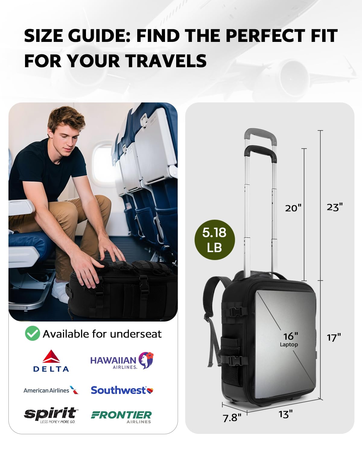 Rolling Wheeled Laptop Backpack X95468
