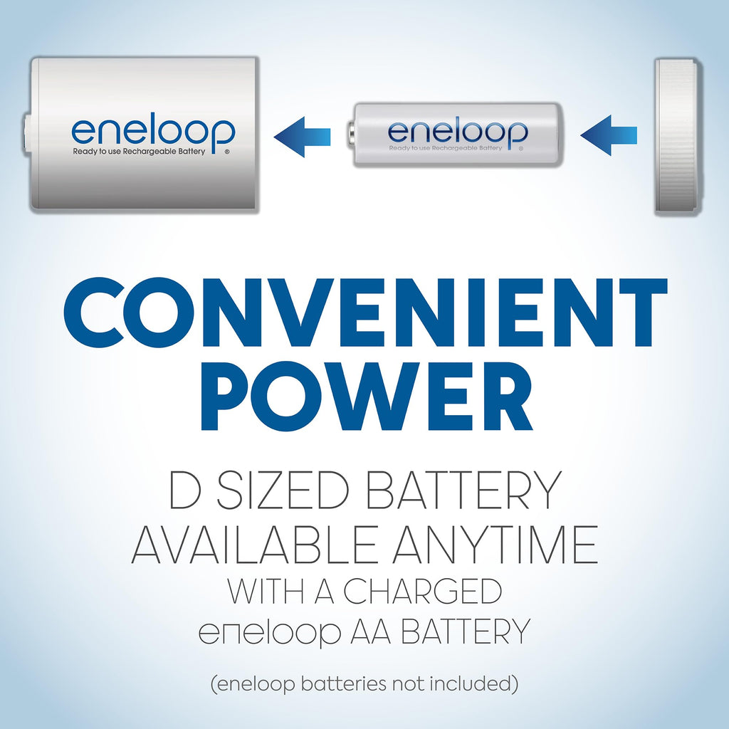 D Size Battery Adapters for AA Battery Cells, 4 Pack Y2041
