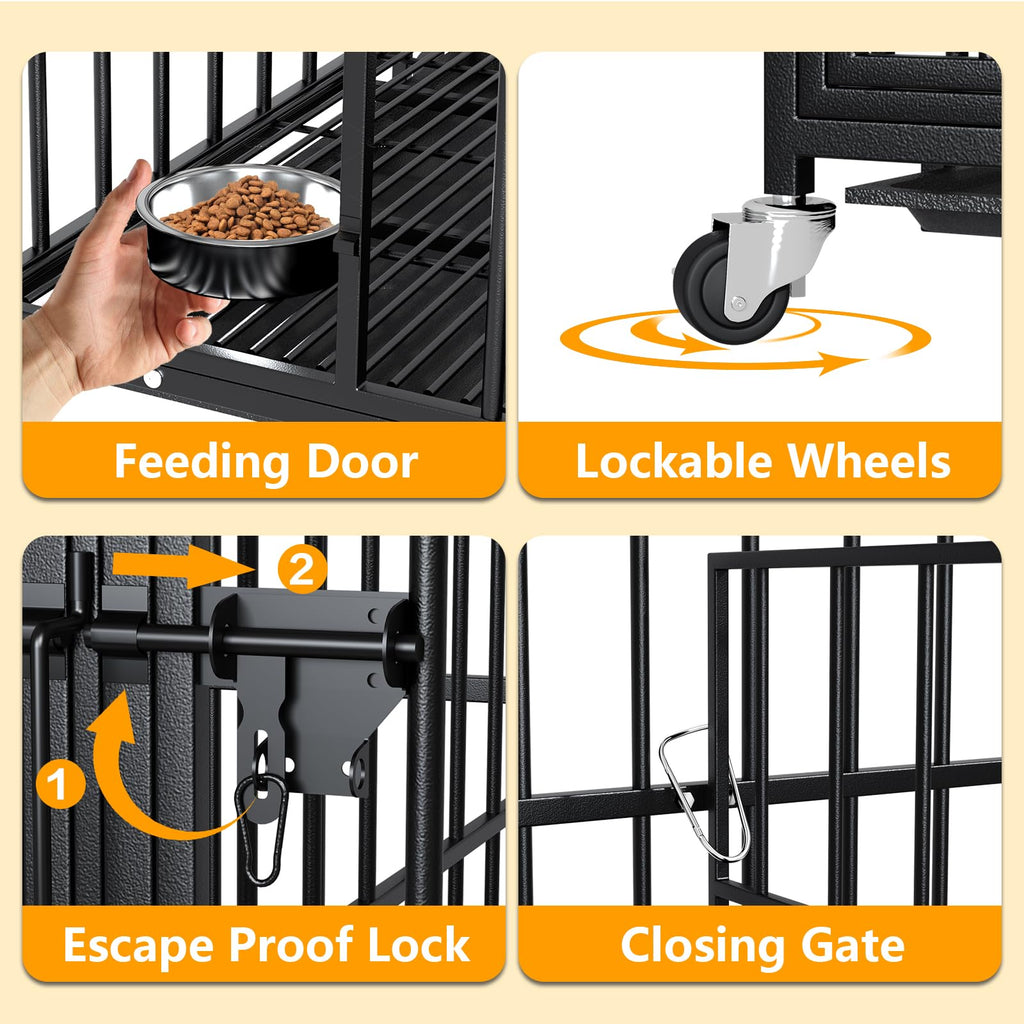 42 Inch Heavy Duty Metal Dog Crate with Divider I856