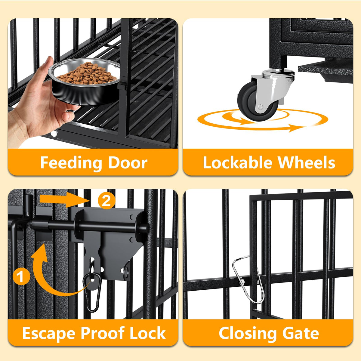 42 Inch Heavy Duty Metal Dog Crate with Divider I856