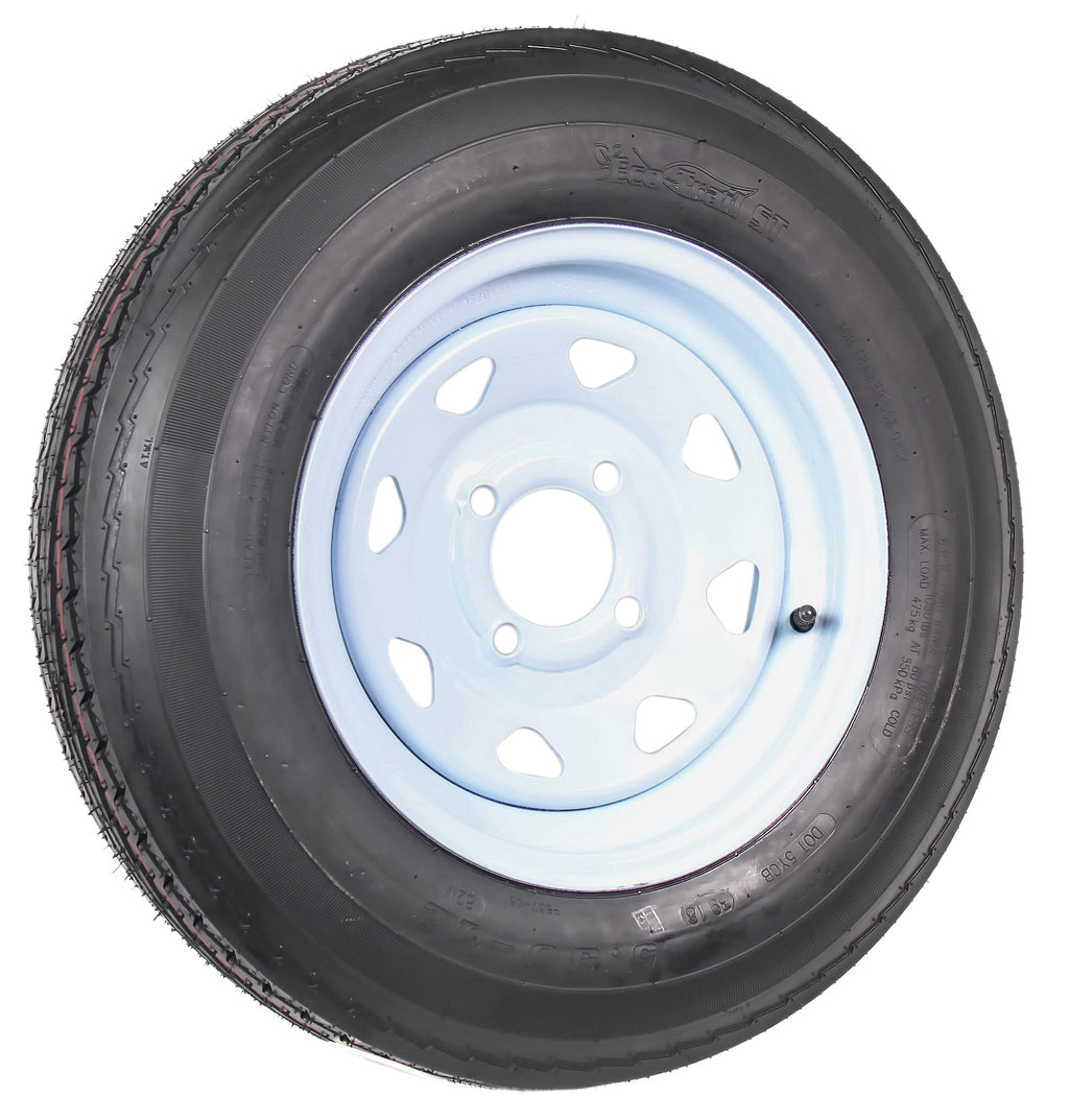 2-Pack Trailer Tire Rim Assembly 5.30-12 4 Lug White B76710