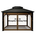 10' x 10' 4-Panel Mosquito Netting Sidewall Curtain with Zipper (Brown) T9019