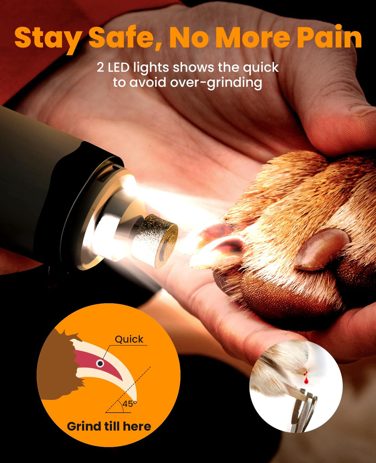 Dog Shaver Clippers and Nail Grinder Paw Trimmer Kit A67431
