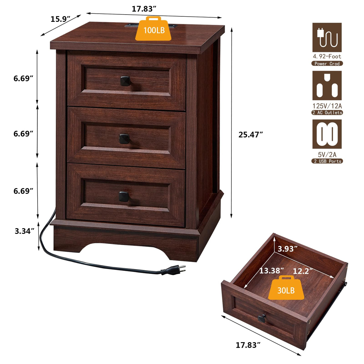 Dark Cherry Dresser Z292
