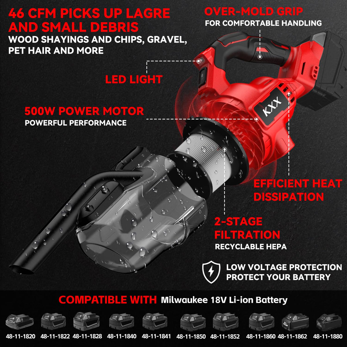 Cordless Handheld Vacuum with 500W Motor I62983