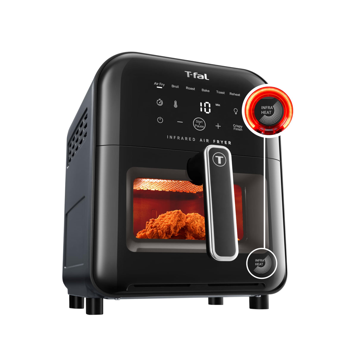 Infrared Air Fryer Toaster Oven Combo, 6 Qt Digital Touch Screen, 1550W, Black W553