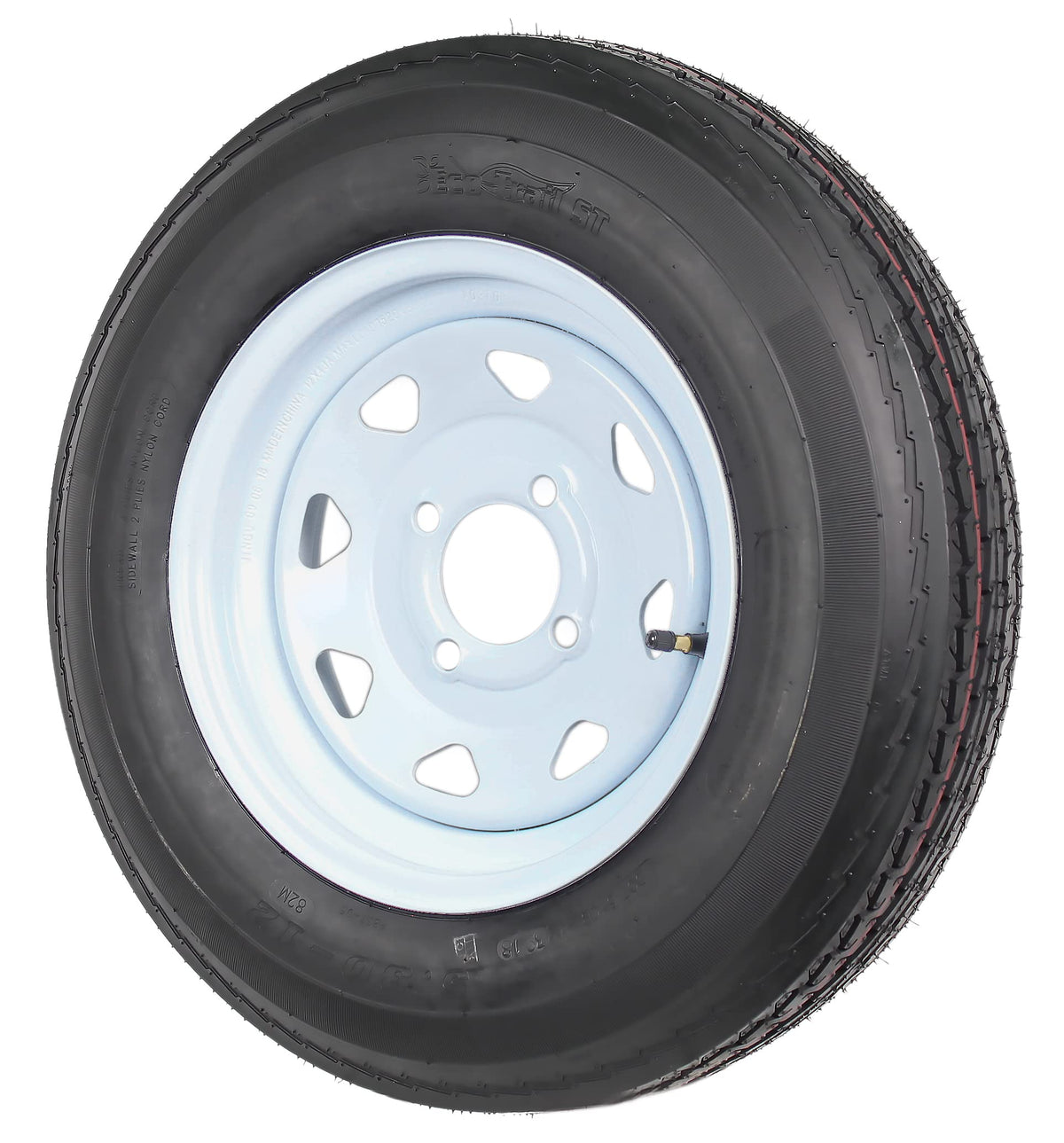 2-Pack Trailer Tire Rim Assembly 5.30-12 4 Lug White B76710