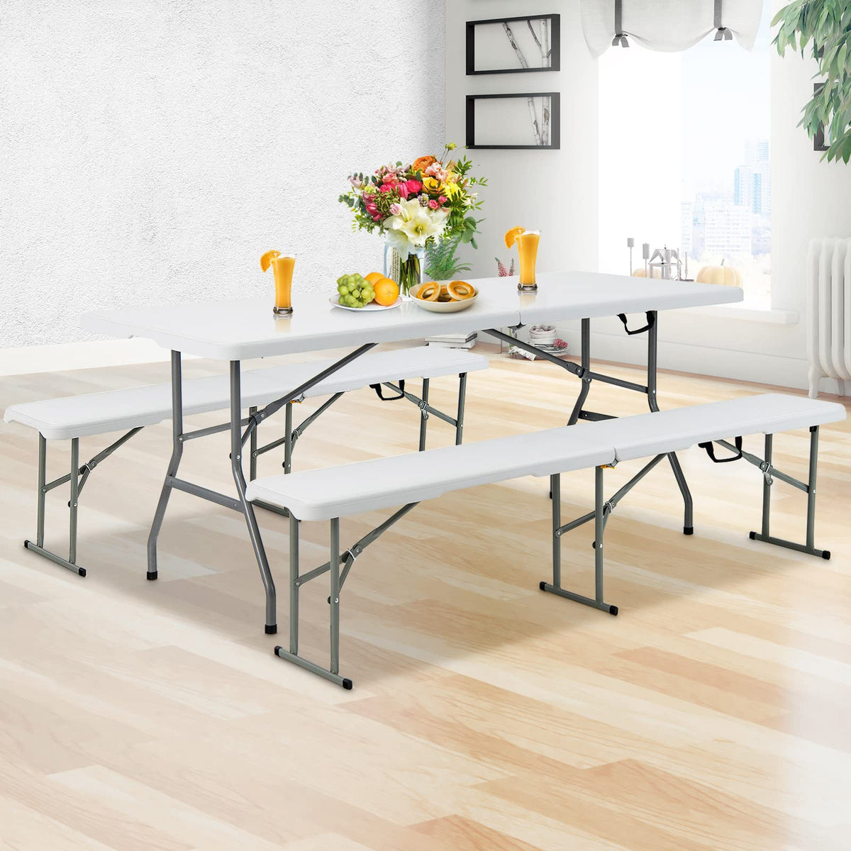 6ft White Folding Table P6171