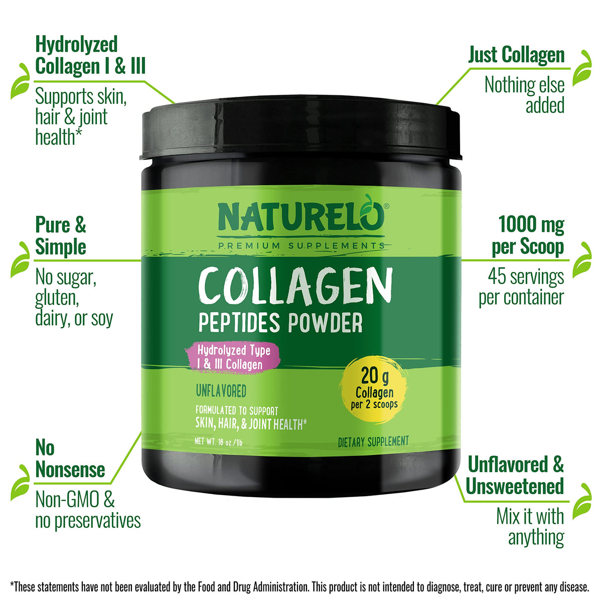 Collagen Peptide Powder 16 Oz Unflavored Y854857