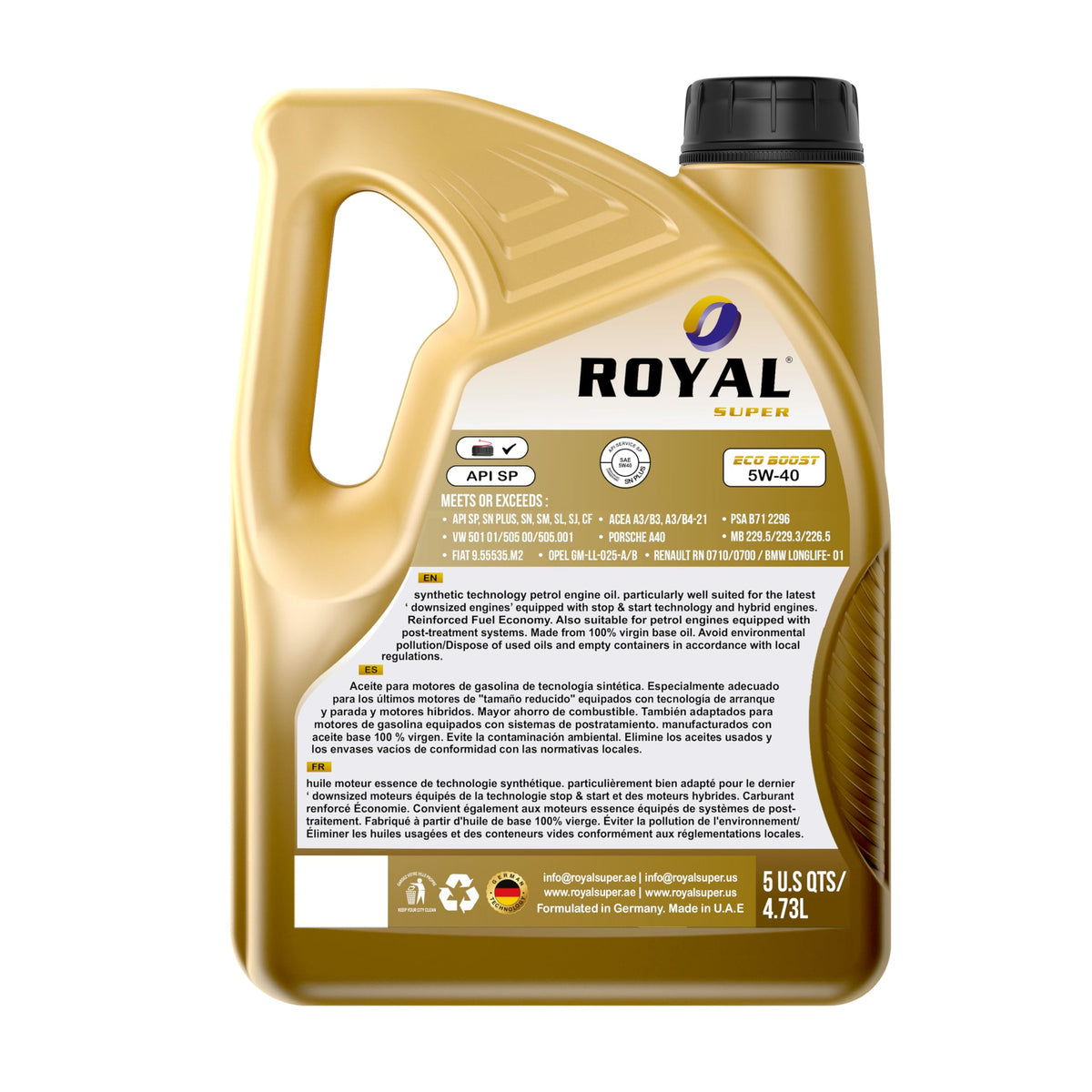 5W-40 Full Synthetic Engine Oil 5 US Quarts P529738