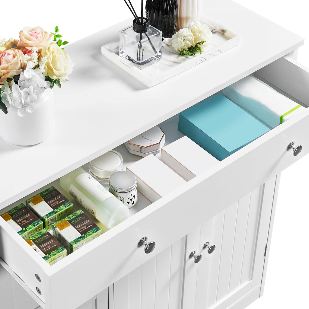 White 4 Drawer 2 Door Bathroom Storage Cabinet I578065