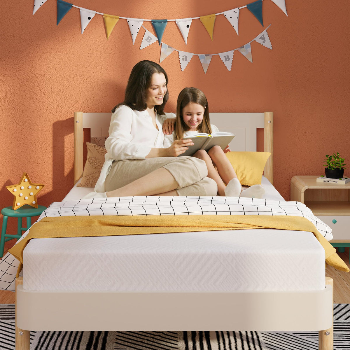 Twin 5 Inch Green Tea Gel Memory Foam Mattress B9648