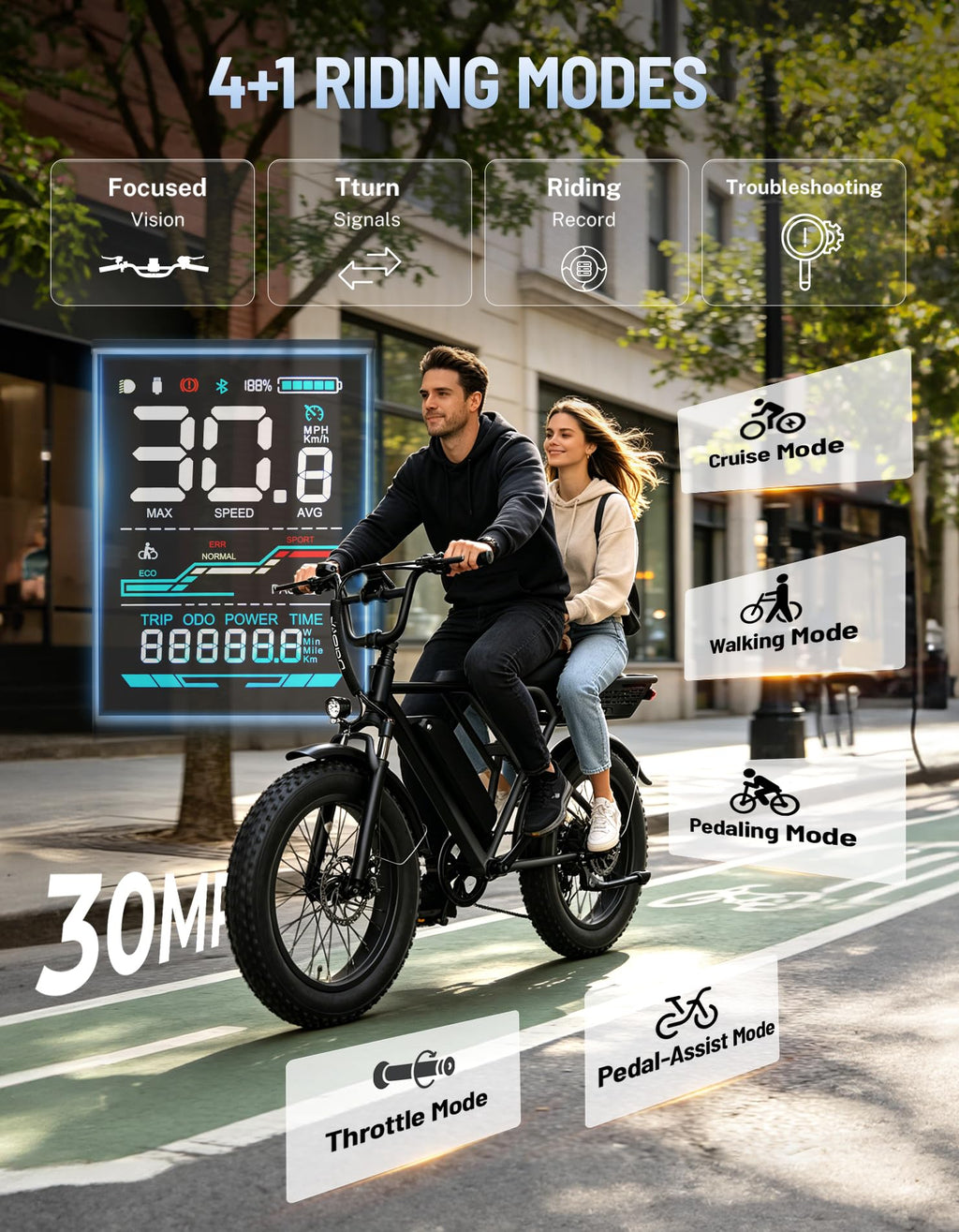 Electric Bike with 48V Removable Battery F2320