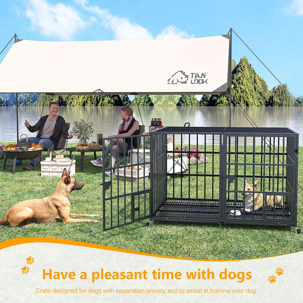42 Inch Heavy Duty Metal Dog Crate with Divider I856