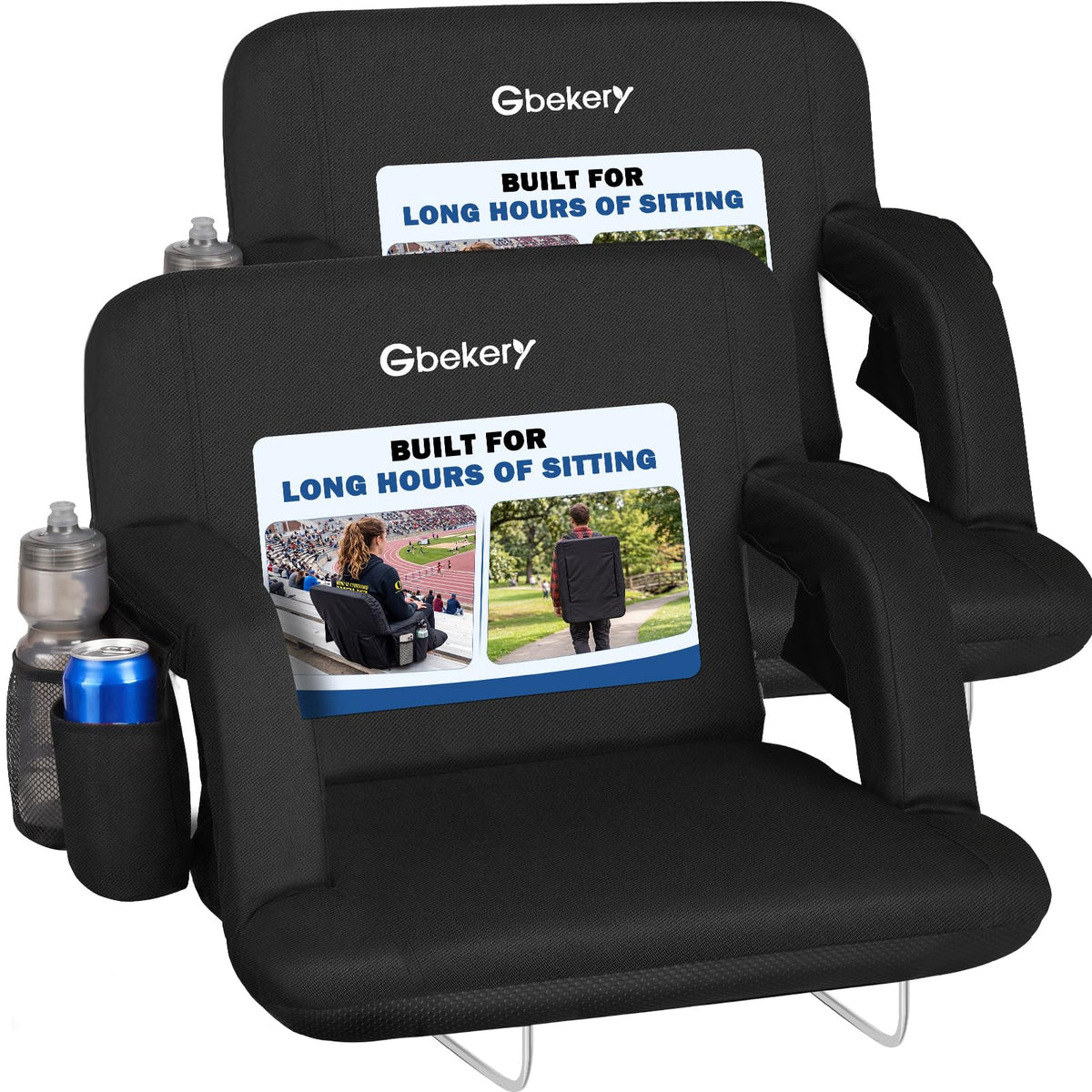 25” Extra Wide Stadium Seats with Back Support 2 Pack B3083