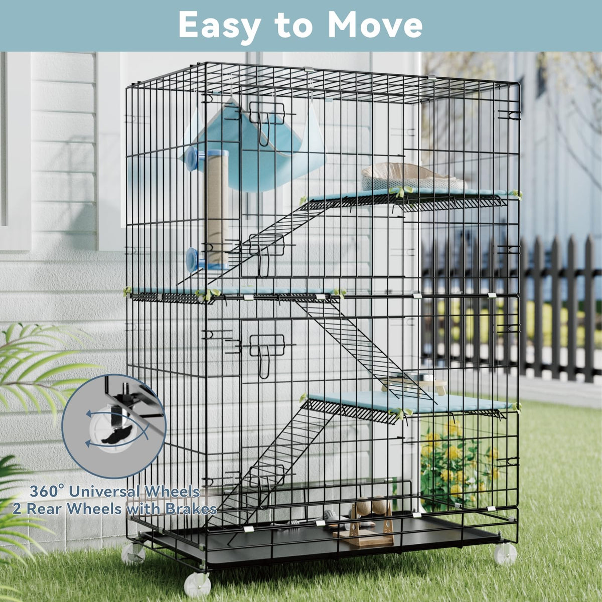 4-Tier Cat Cage with Cushions Hammock Scratching Post C141