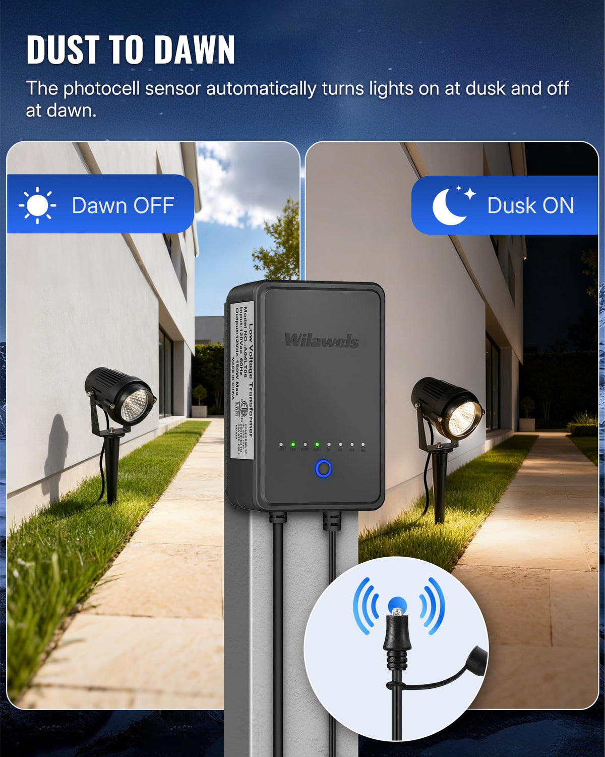 150W Low Voltage Landscape Transformer with Timer and Photocell Sensor L99270