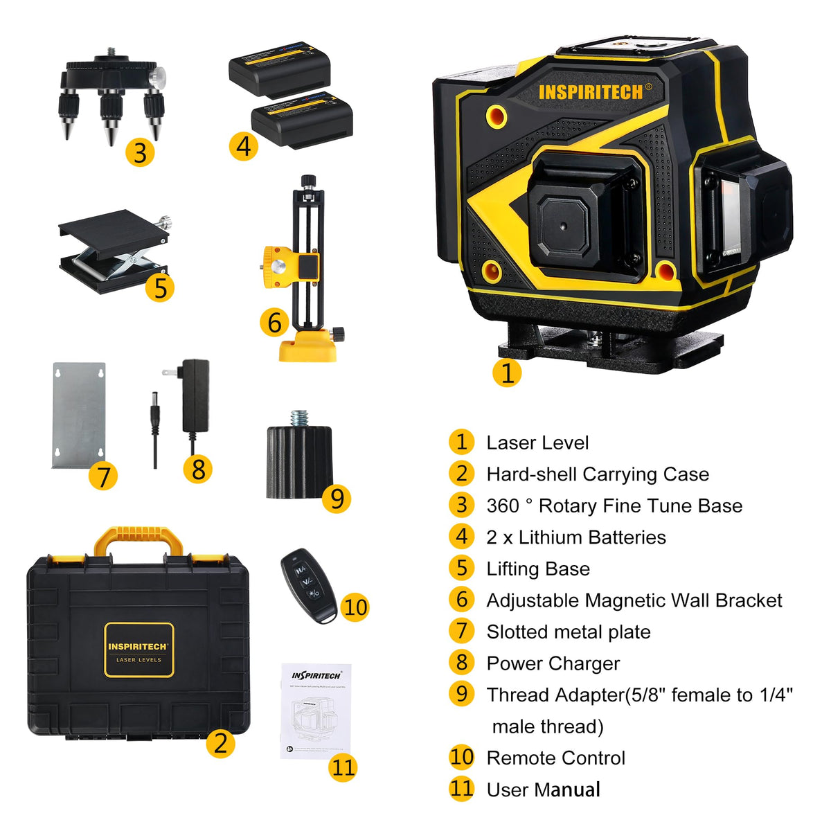 Self Leveling 3x360 Green Beam Laser Level W7538