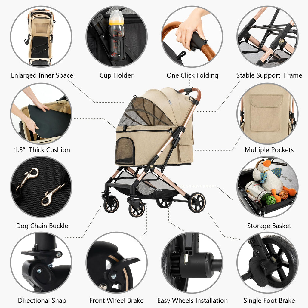 Medium Dog Stroller with Detachable Mesh H5900