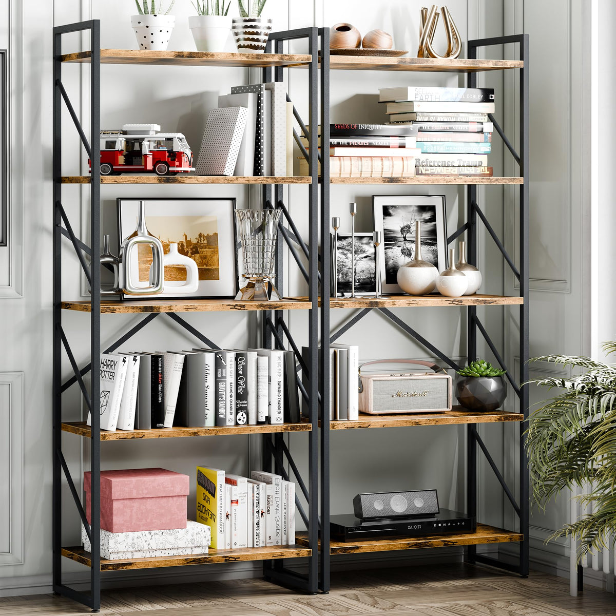 5 Tier Metal Bookshelf B2536