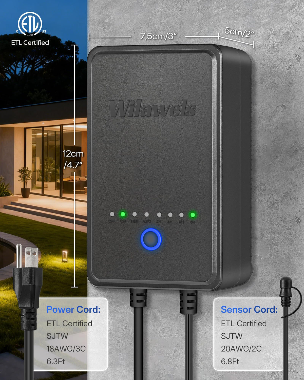150W Low Voltage Landscape Transformer with Timer and Photocell Sensor L99270