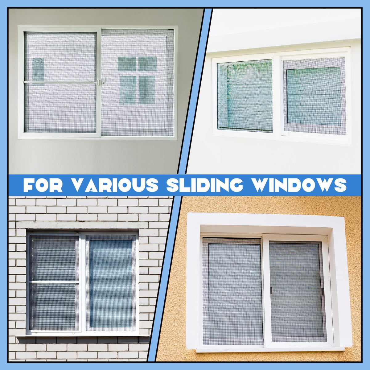 4 Pack Window Screen Kit with Aluminum Frame White 40'' X 40'' C131317