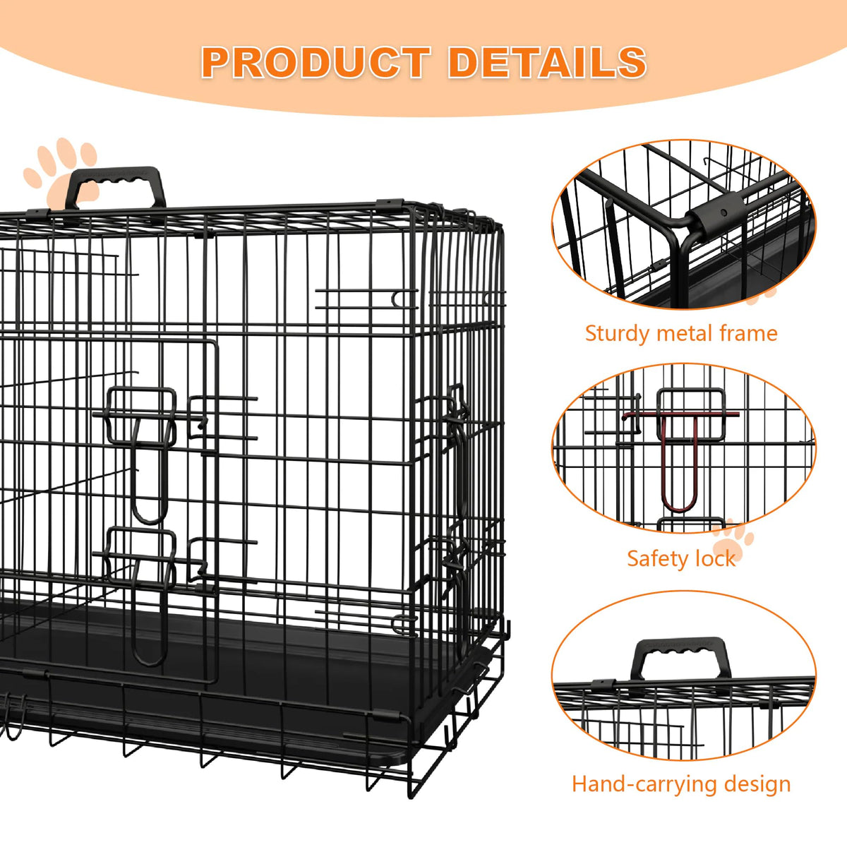 Foldable Metal Wire Dog Crate with Divider 48 Inch M431192
