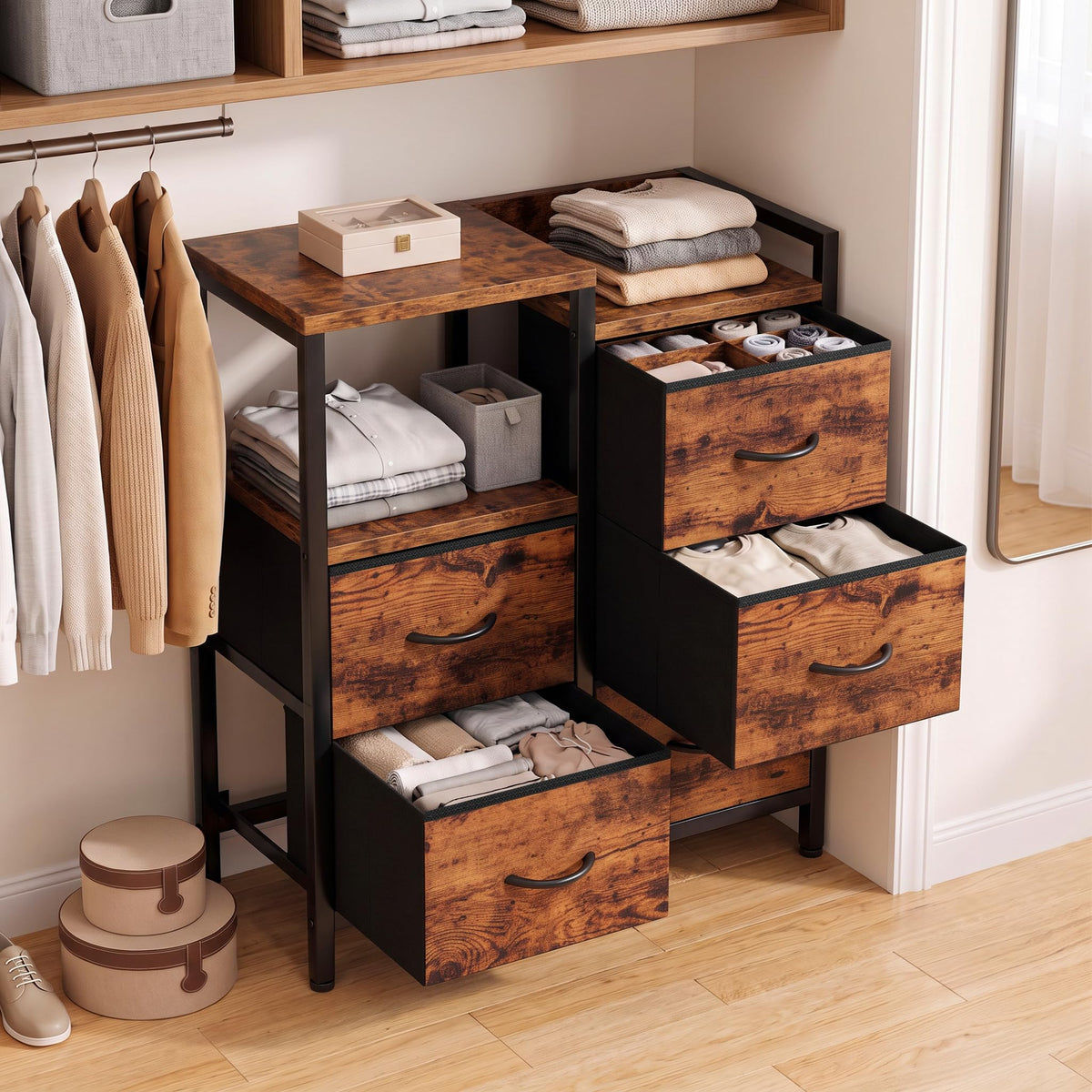Rustic Brown 5 Drawer Dresser D833617