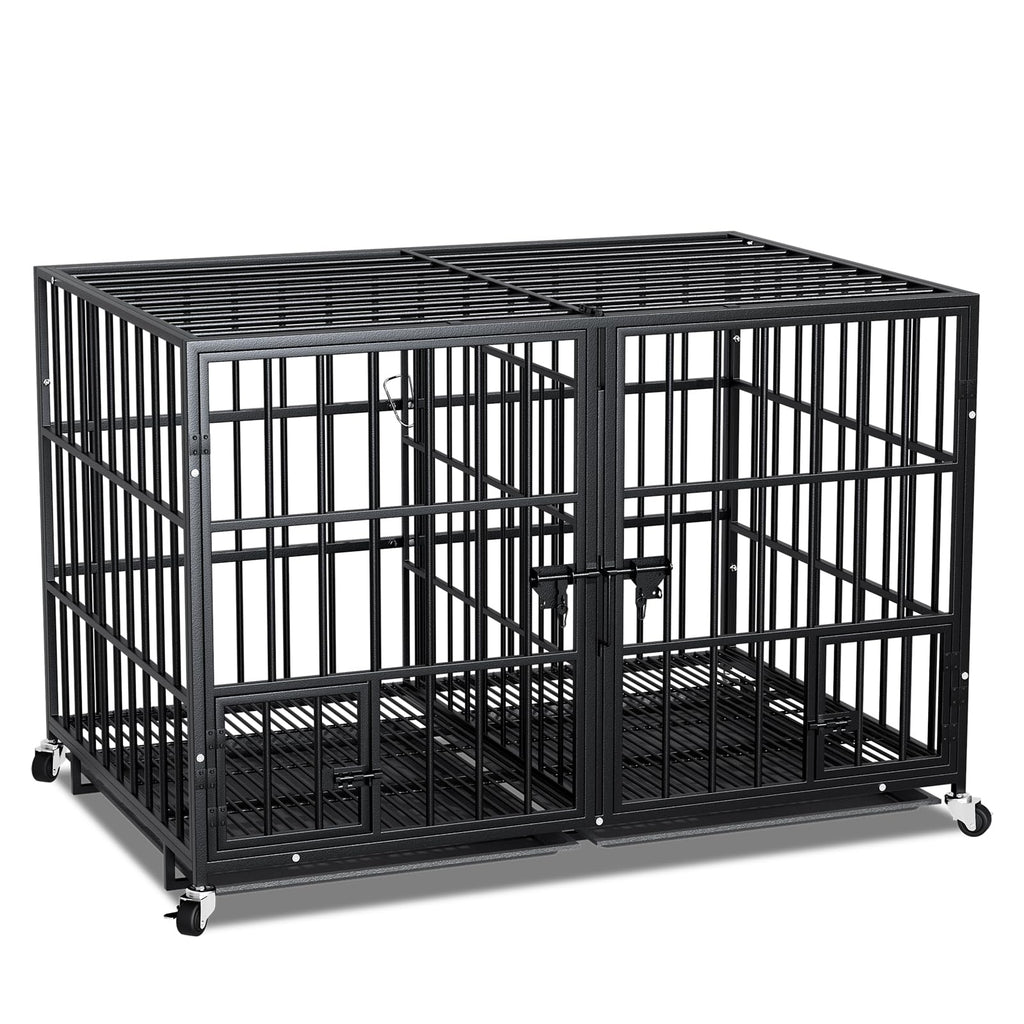 42 Inch Heavy Duty Metal Dog Crate with Divider I856