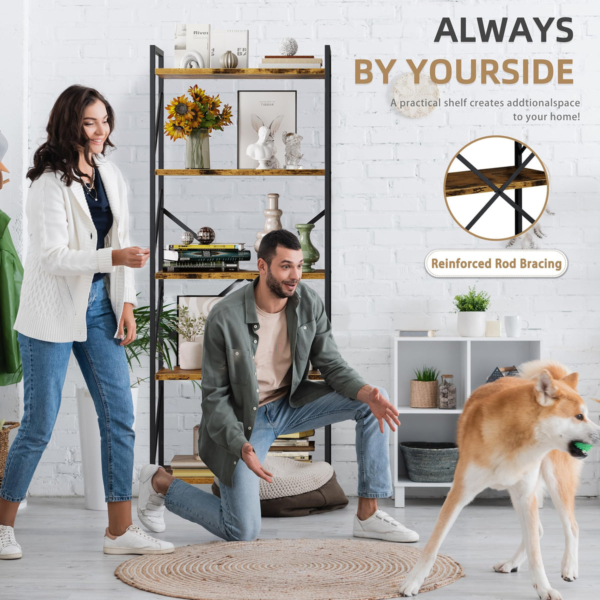 5 Tier Metal Bookshelf B2536