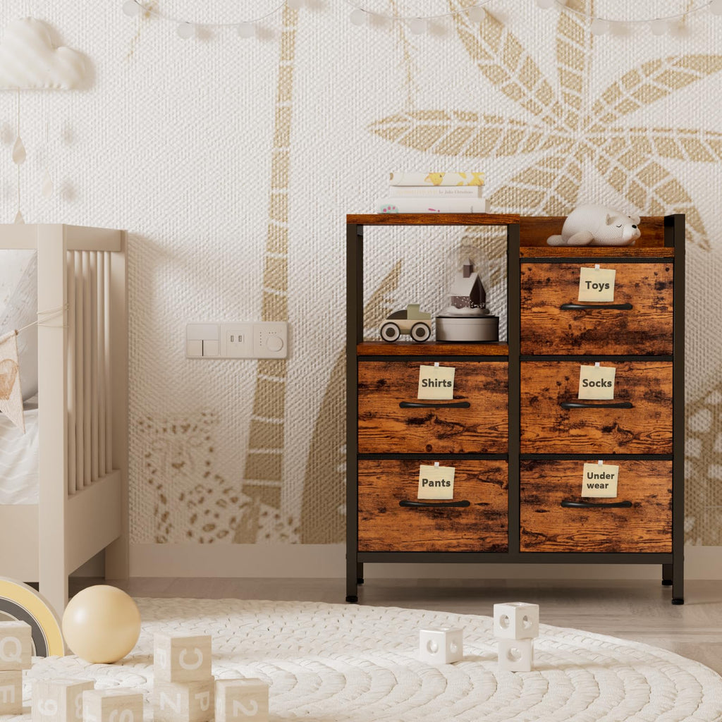 Rustic Brown 5 Drawer Dresser D833617
