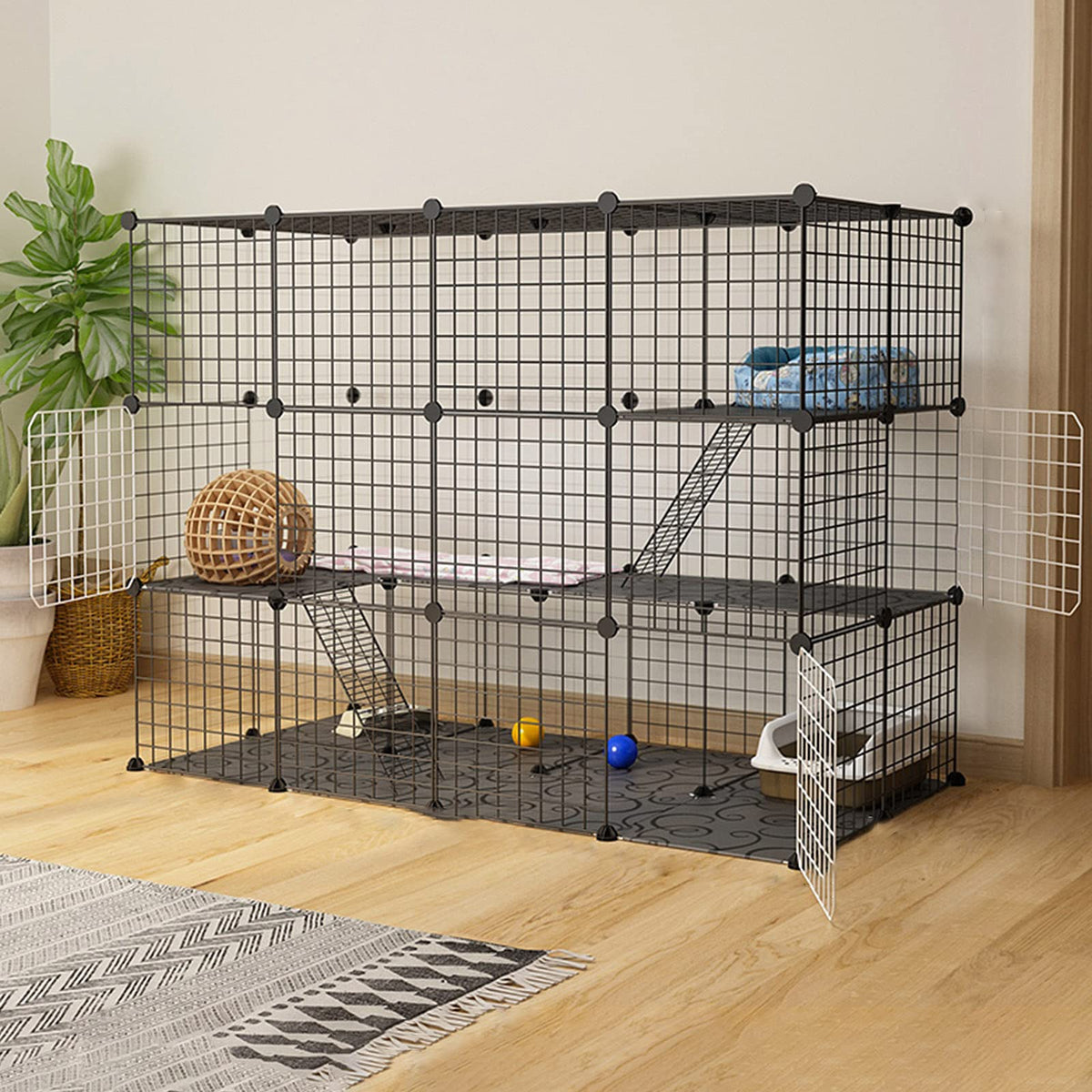 Metal Wire Small Animal Cage 147 * 75 * 110cm C997631