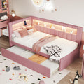 Twin Size Upholstered Platform Bed with Trundle and USB Ports G372225